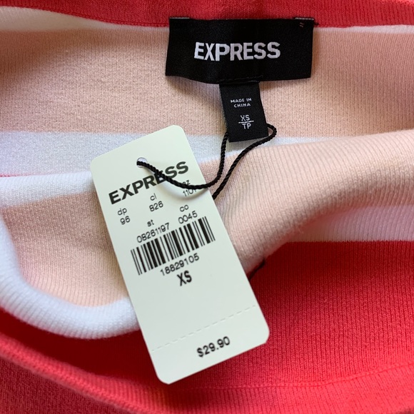 Express Pink Striped Tube Top NWT - Picture 4 of 4
